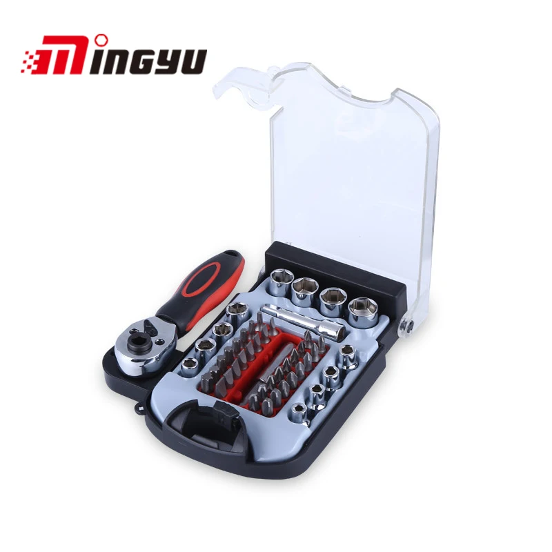 

48pcs Socket Set Car Repair Screwdriver Hand Tools Torque Ratchet Wrench With a Set of Bits Key Universal Joint Tools Kit