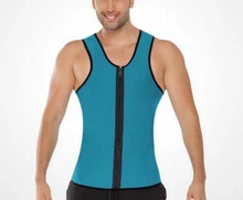 Mens Sweat Neoprene Body Shapers Zipper Vest Tops Slimming Fitness font b Weight b font font