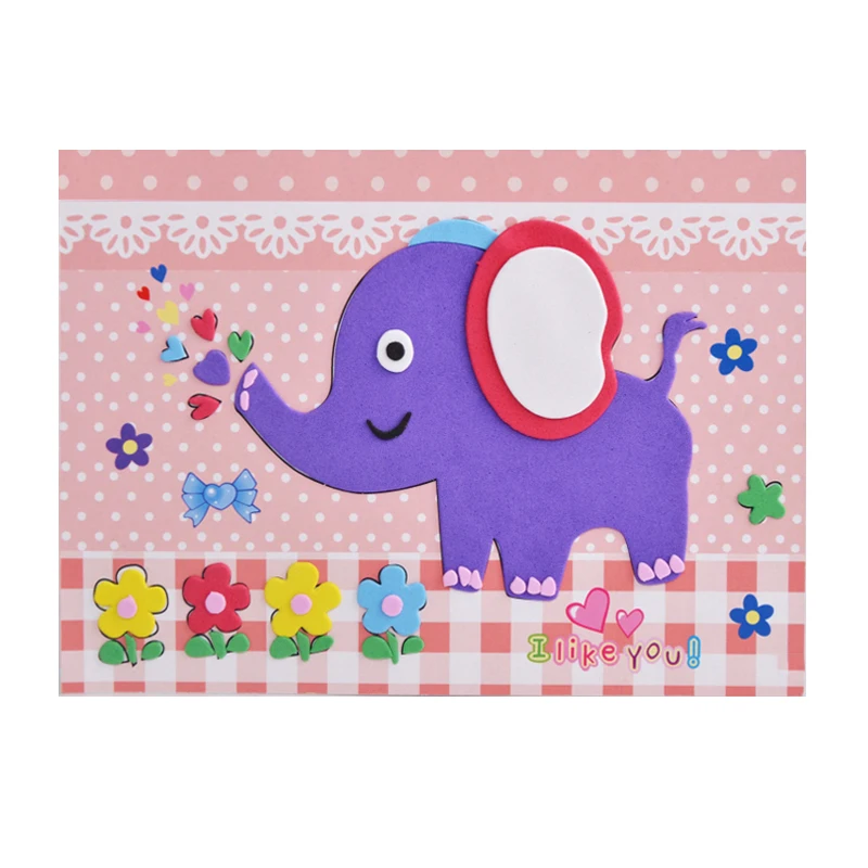 20style designs /lot DIY Cartoon Animal 3D EVA Foam Sticker Puzzle Series E Early Learning Education Toys for Children