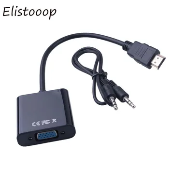 

2018 10pcs/LOT HDMI to VGA Converter with Audio Cable for Computer PC Laptop Desktop to 1080P HDTV Monitor Display All-in-one