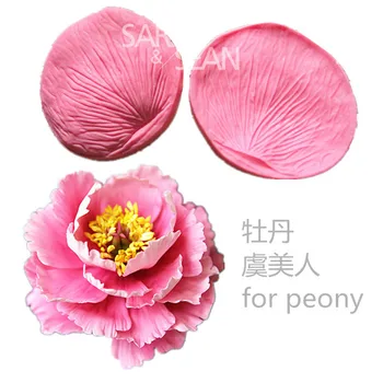 

JM020 Round peony flower petals fondant cake molds Fondant decoration soap chocolate mould for the kitchen baking cake tool
