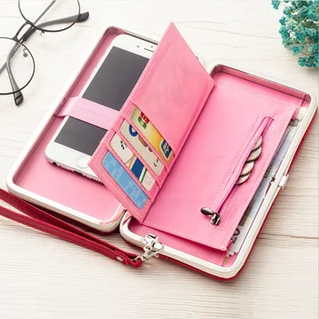 

PU Leather Long Phone Wallet Women Purses Coin Wallet Credit Card Holders Clutch Bags Money Wallet Female Billetera Portemonnee