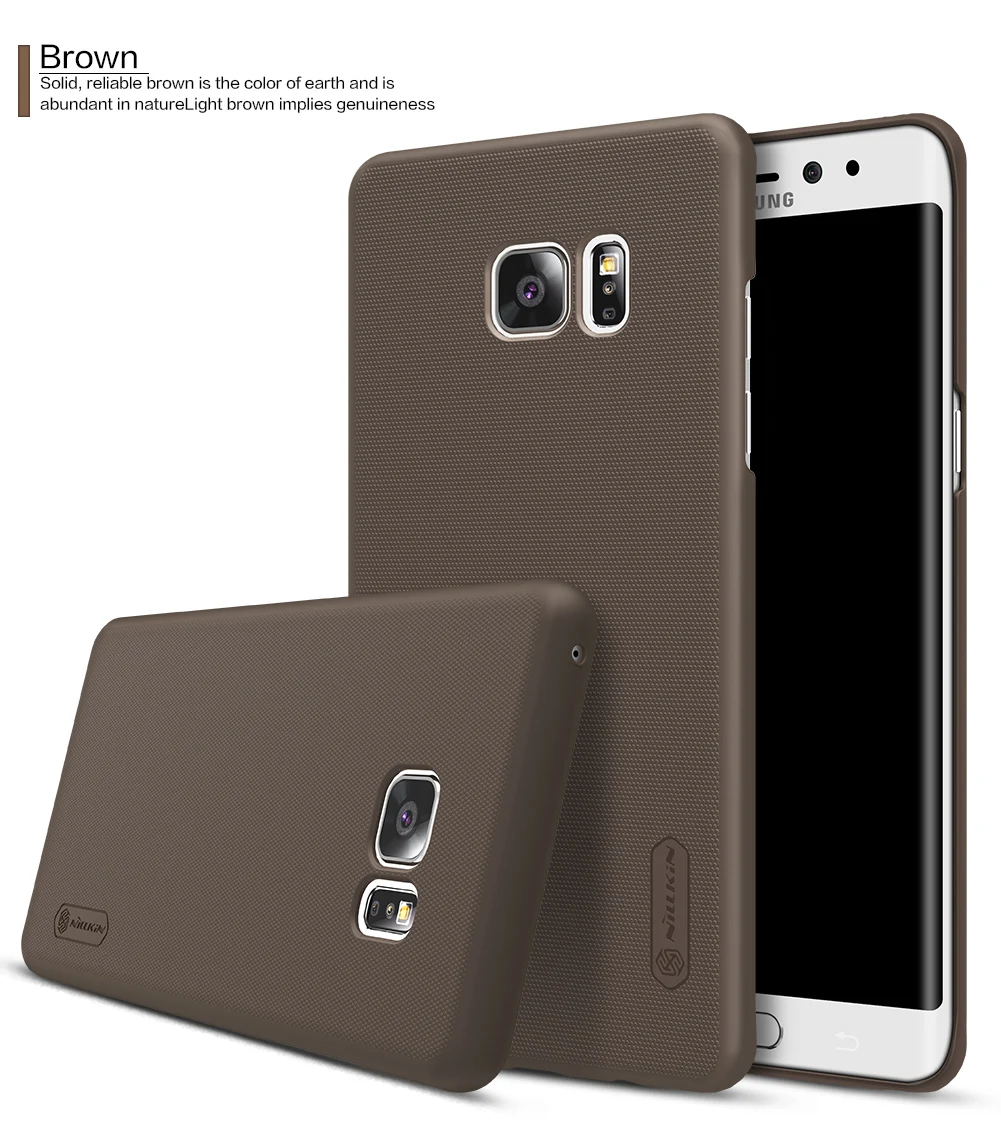 Чехол для samsung Galaxy Note FE(Fan Edition) NILLKIN Super Frosted Shield back cover с подарком - Цвет: Brown