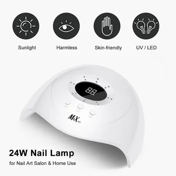 

24W Nail Lamp Dryer USB Charging with LCD Screen 60s 80s 99s Timer Portable LED UV Nail Dryer Curing Lamps Nail Art Home Use