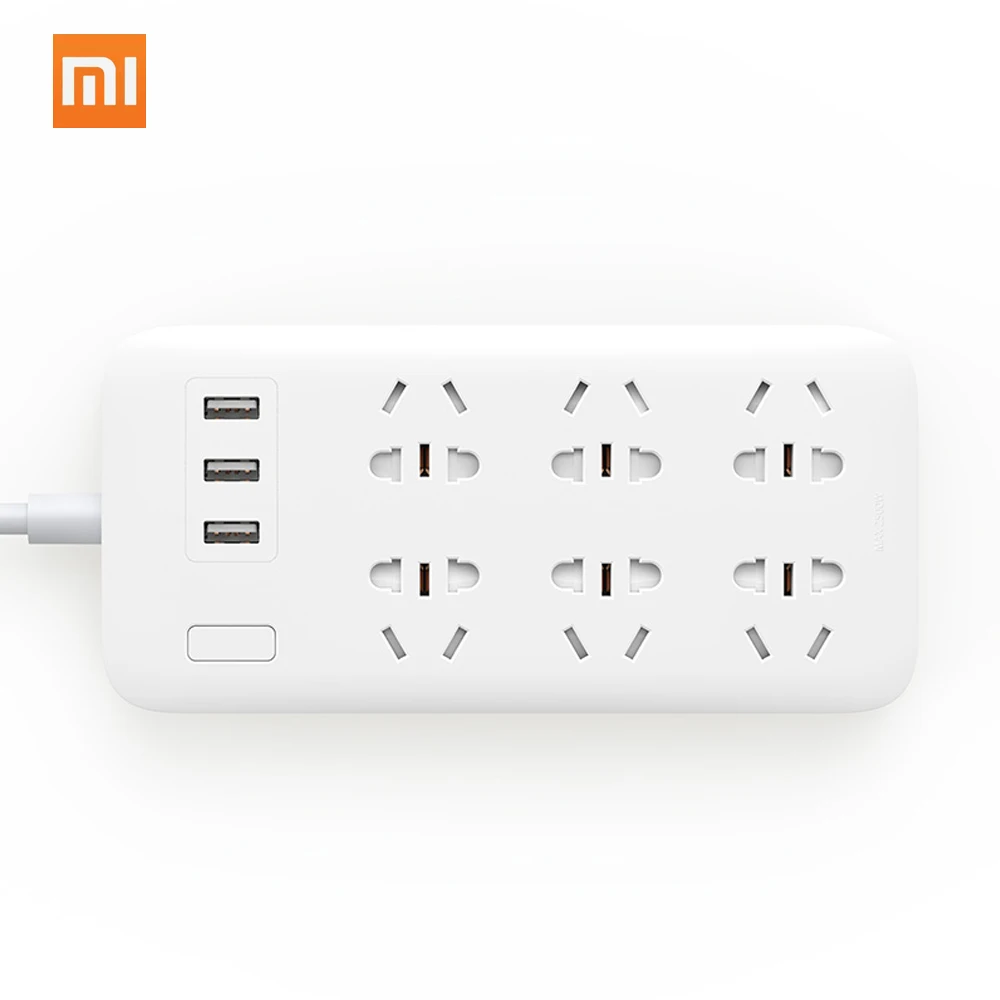 Оригинальная силовая полоса Xiaomi Mijia базовая версия 6 розеток С 3 5 в 2 1 А быстрая