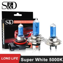 2 шт. H4 H11 H7 55 Вт Halo gen головной светильник лампы 100W 12V H1 H3 9005 9006 9007 9004 HB3 HB4 HB5 Автомобильная Противо-Туманная светильник белая автомобильная лампа