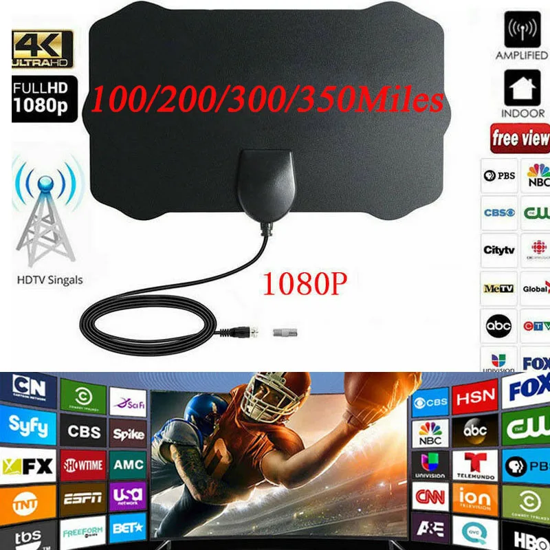 350 миля диапазонная антенна ТВ цифровая HD Skywire антенна цифровая HD tv 1080 P Внутренняя