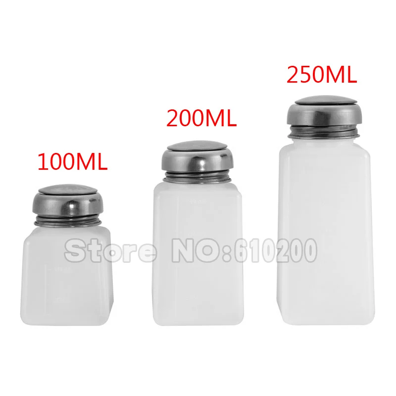 

3PCS 250ML/200ML/100ML Alcohol Liquid Press Pumping Dispenser Cleaning Cleaner Bottle PCB clean for Nail Polish Remover