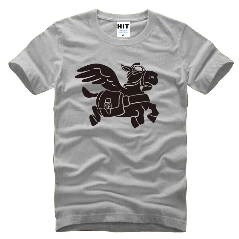  Game Dota Dota2 Flying donkey Printed Anime Cartoon Character T Shirt Men T-shirt 2016 Short Sleeve