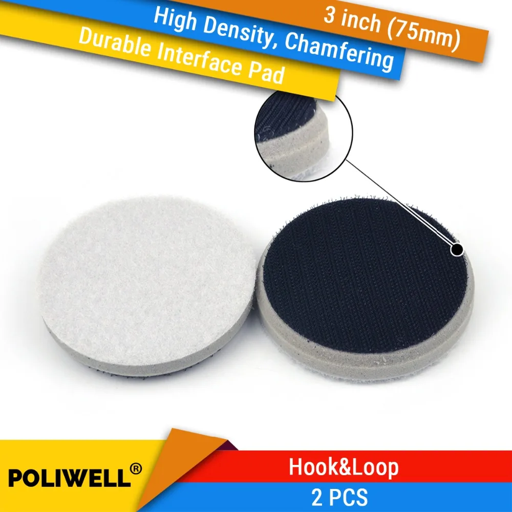 

2PCS 3 Inch(75mm) High Density Chamfering Surface Protection Interface Pads for Back-up Sanding Pad Power Tools Accessories