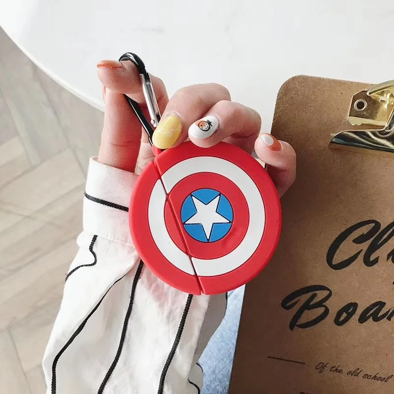 

Captain America Ring Chain Soft Silicone Case Cover For AirPods