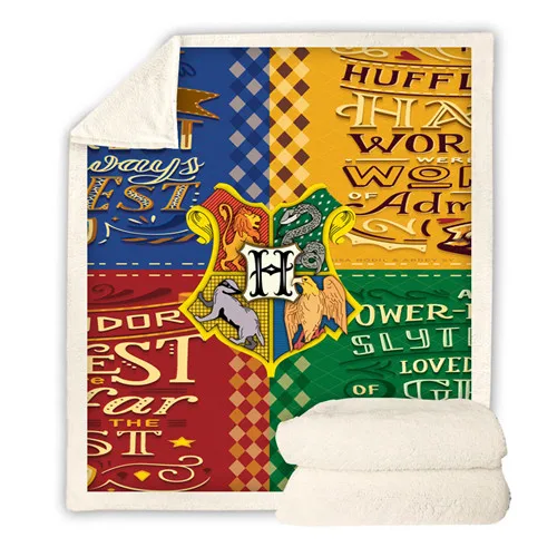 Gryffind волшебное и волшебное плюшевое одеяло для взрослых, шерпа, флисовое покрывало с принтом, пледы, постельные принадлежности - Цвет: BZKH1305