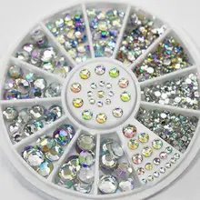 2016 NEW Nail decoration Rhinestone 5 Sizes White Multicolor Acrylic Nail Art Decoration Glitter Rhinestones