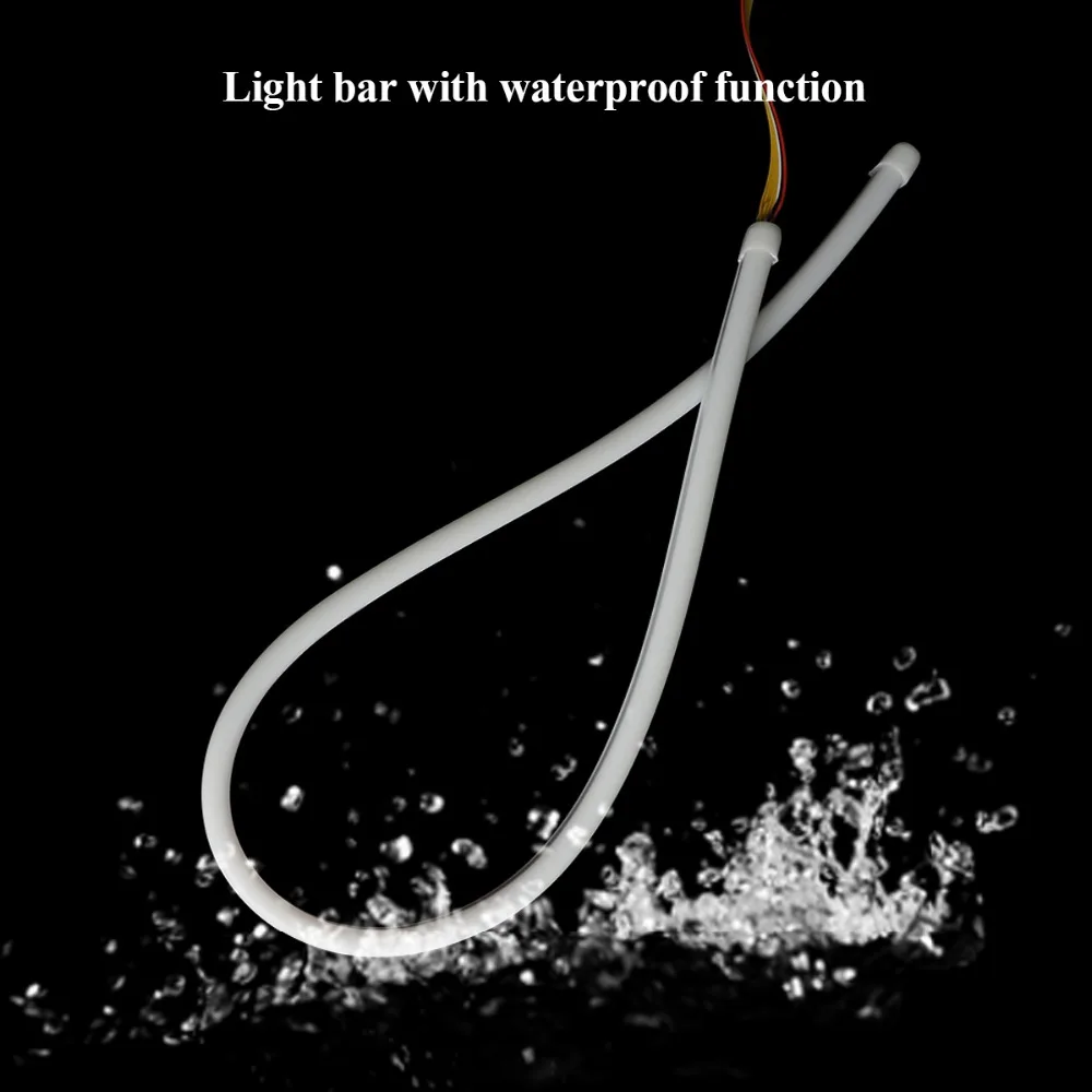 2pcs 60cm Amber Flowing Day Light LED DRL Strip Light 12V Car Running Lights For BMW E39 E46 E60 E61 E91 E92 F10 F34 Z4 M3 M5 M6