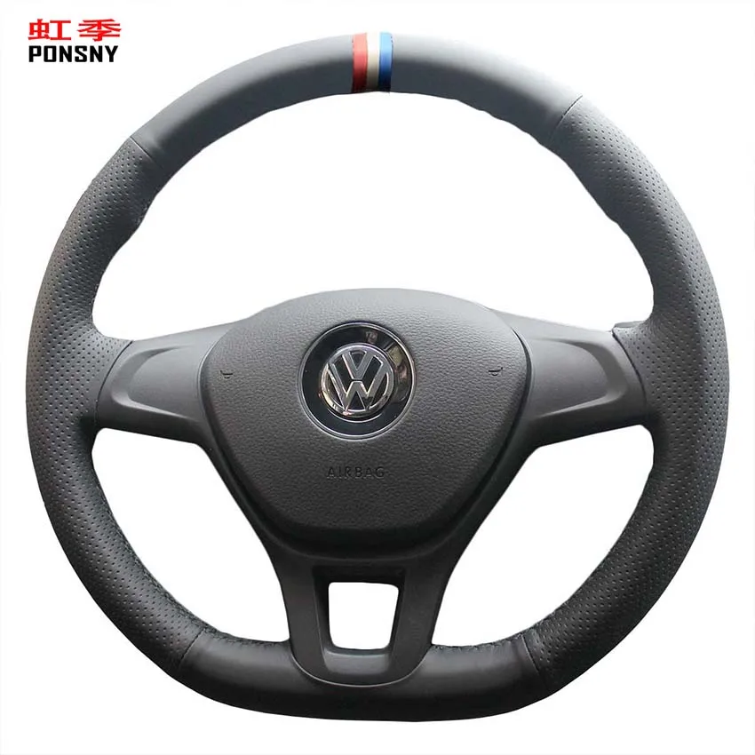 Ponsny Artificial Leather Car Steering Wheel Covers For Volkswagen Vw