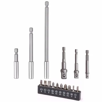

16-Piece Socket Bit Adapter Magnetic Bit Extensions Holder Bar Drill Nut Driver Hex