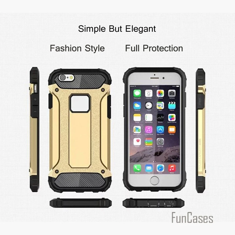 i6 ip6 hybrid plastic + silicone dual layer armor case fundas for iphone 6s 6 cases shockproof hard tough rubber covers portable