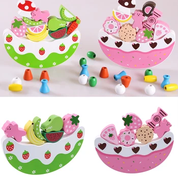 

Simulation Cake Balance Frame Baby Early Learning Toy Montessori Teaching Balance Colorful Early Development Wood Blocks Toys