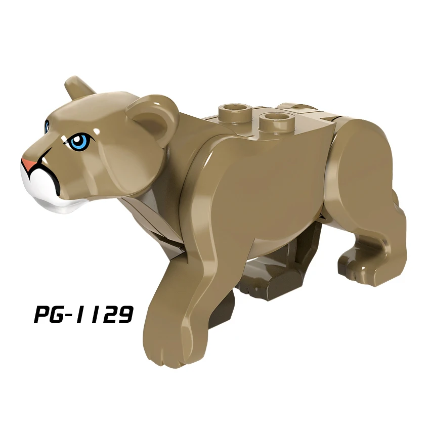 

PG1129 Animal Series White Tiger Leopard Puma Camel Doll Single Sale Prince Persia Jungle Adventure Building Blocks Children Toy