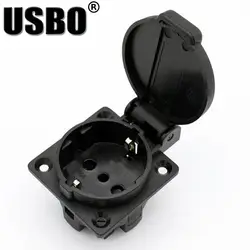 Черный круглая скатерть вилка постоянного тока Разъем IP54 Американская классификация проводов 2р + PE 16A 250 V итальянские AC Мощность розетка с