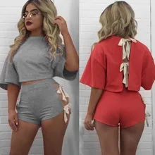 Женский комплект из 2 предметов с коротким рукавом, короткие штаны, спортивная одежда, повседневная женская короткая гимнастическая майка для йоги