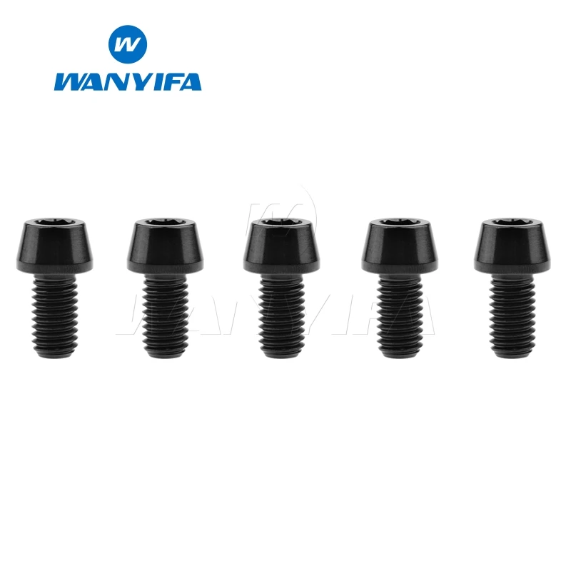 

Wanyifa 5Pcs M8x15 20 25 30mm Cone Head Titanium Bolt Screw for Bicycle Brake Bike Fastener
