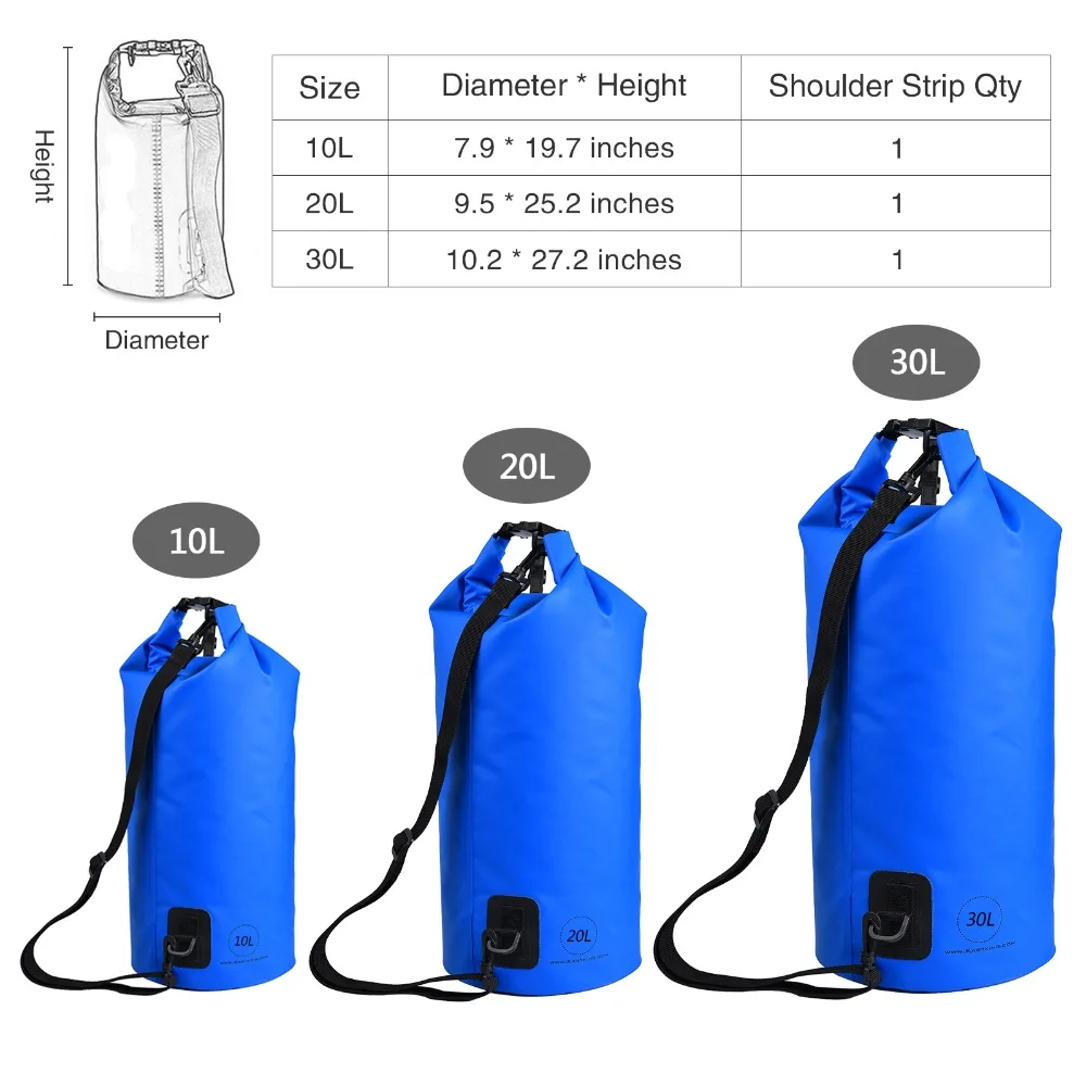 KastKing Wasserdichte Tasche Beutel Strandtasche Drybag Transportsack Packsack 