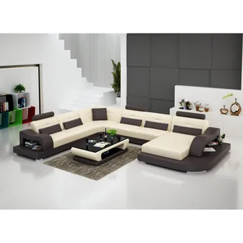 

modern design living room leather couch