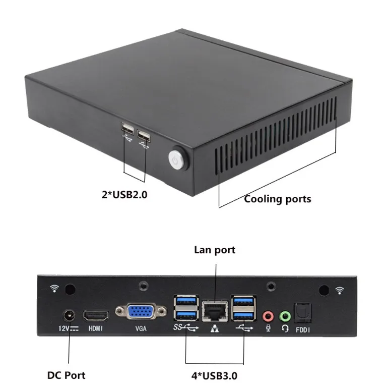 Причастником C5F 4 ядра J3160 мини-ПК с вентилятором настольный компьютер