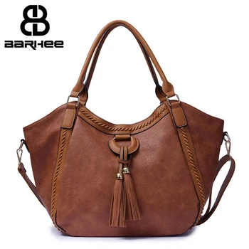 

BARHEE New Luxury Handbags Women Bags Designer Ladies Hobo Leather Women Vintage Female Shoulder Bags Female Thread Totes Sac