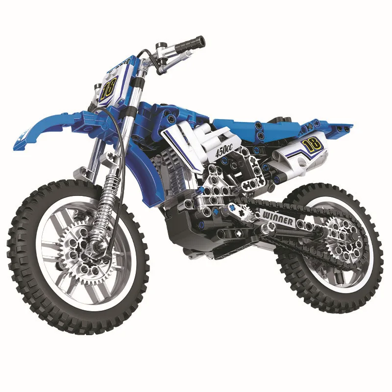 7045 474 шт Technic City Moto Cross Bike Строительные блоки Набор DIY Кирпичи классическая модель детские игрушки для детей подарок