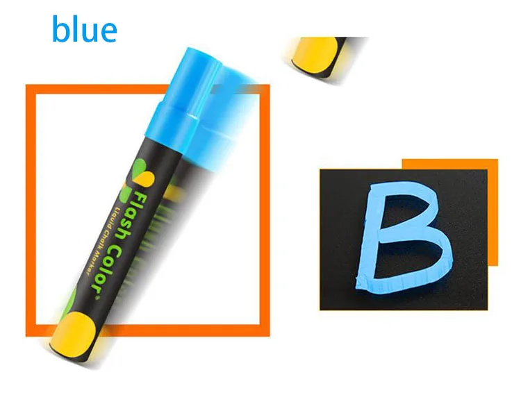 Светодиодный светильник с флуоресцентной пластиной, ручка, перезаписываемый флуоресцентный маркер, цветной художественный Рисунок, 8 цветов на белой доске и доске - Цвет: Blue