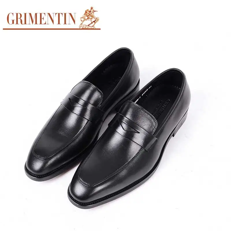 

GRIMENTIN new style business mens dress shoes genuine leather slip on comfortable fashion men wedding shoes