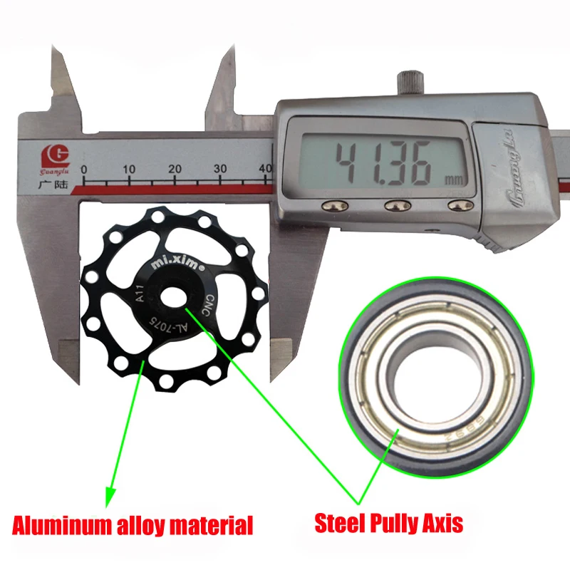 2 шт./лот 11T 7075 MTB Jockey Wheel CNC алюминиевые Wheels задний переключатель шкив подшипник для