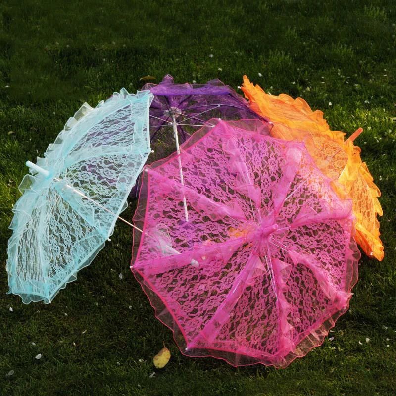 56cm*58cm Lace Umbrella Parasol Craft Wedding Decoration Kids Child Photography Props