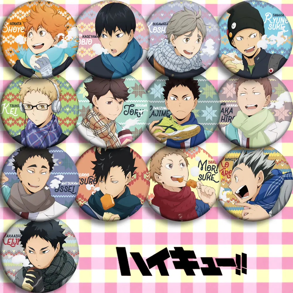 

Brdwn Haikyu Hinata Shoyo Takahiro Nishinoya Yuu Hajime Oikawa Kuroo Tetsurou Kenma Morisuke значок Косплея