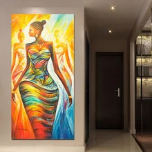 1 шт. HD Печать африканская Красивая Женская Печать на холсте, для дома Декор художественная работа для стены картина для спальни гостиной