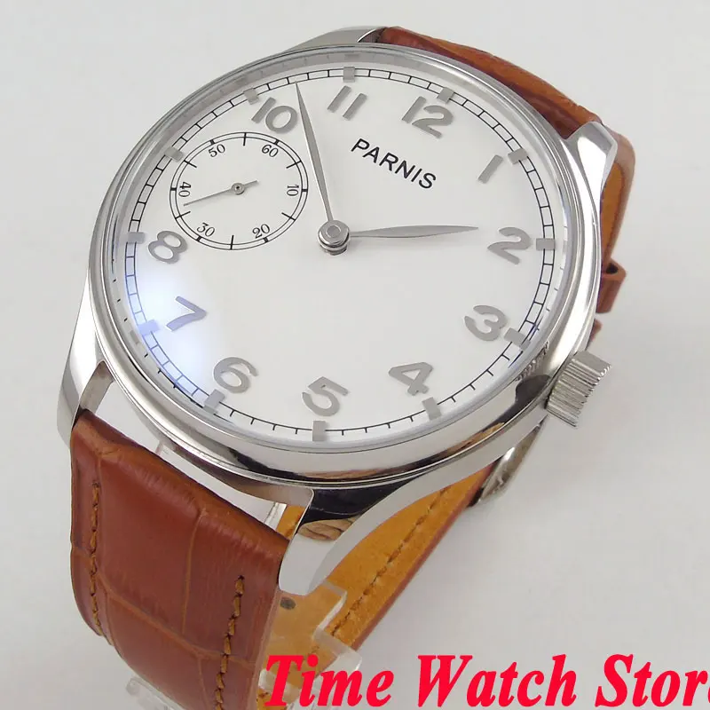 44mm Parnis mechanical men's watch white dial silver hands 17 jewels 6497 hand winding movement wrist watch men 28 44mm Parnis mechanical men's watch white dial silver hands 17 jewels 6497 hand winding movement wrist watch men 28