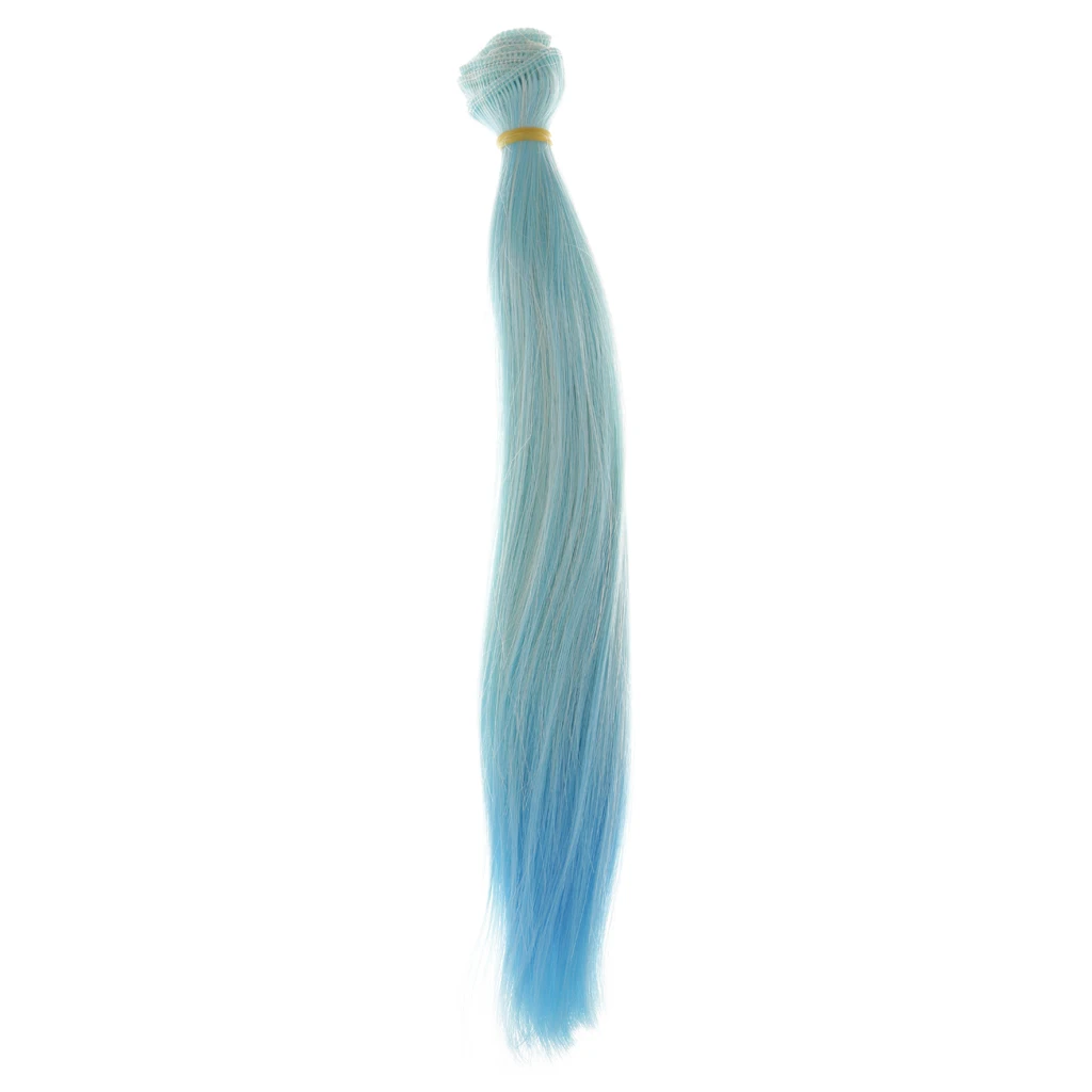 Doll DIY Straight Hair 25cm x 100cm - For Arts and Crafts Doll Making Supplies -Blue Girl Doll Hair Accessories