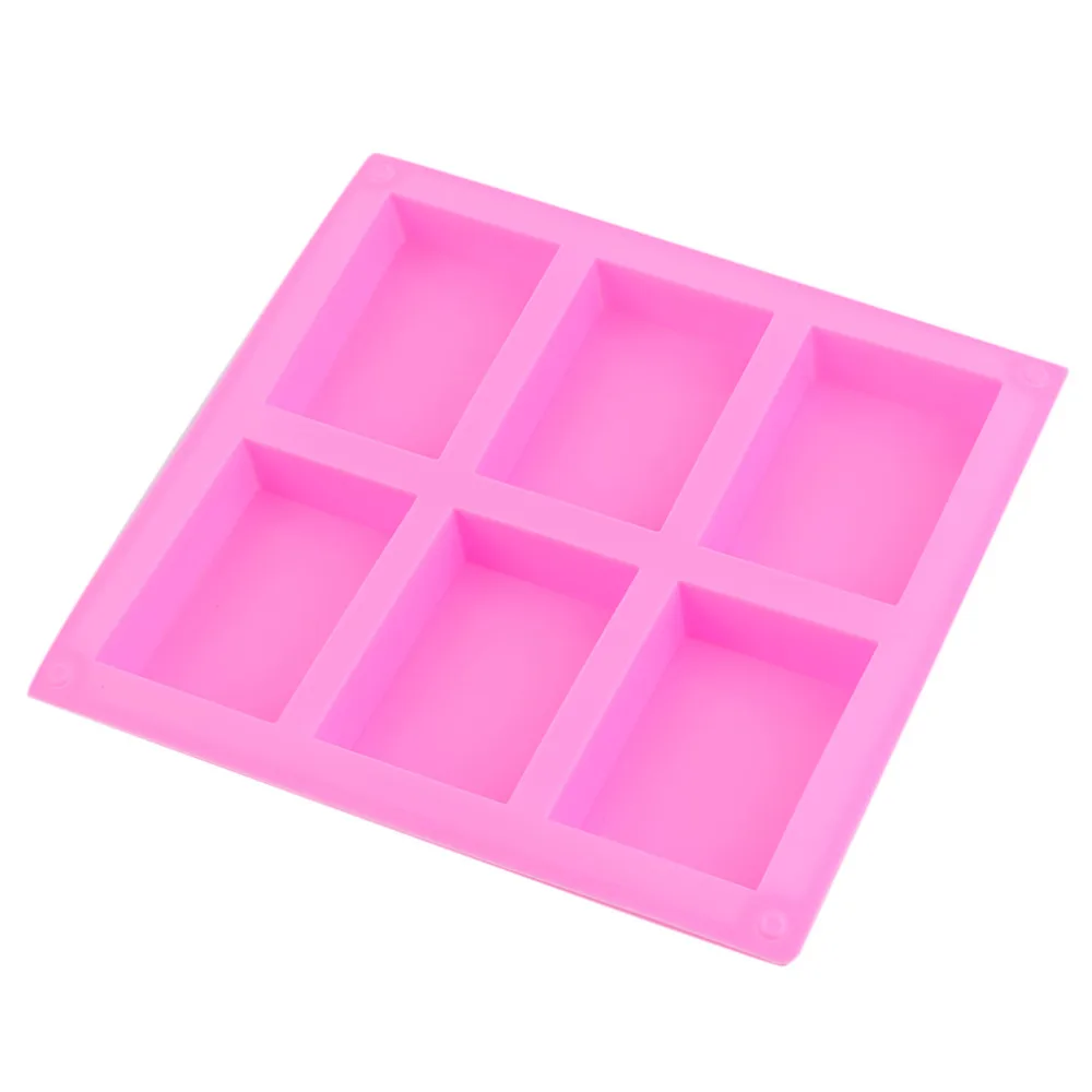 

Practical Silicone Handmade Soap Mold 6 Holes Rectangular Pastry Molds Silicone Cake Bakeware Molds Ease Of Handling