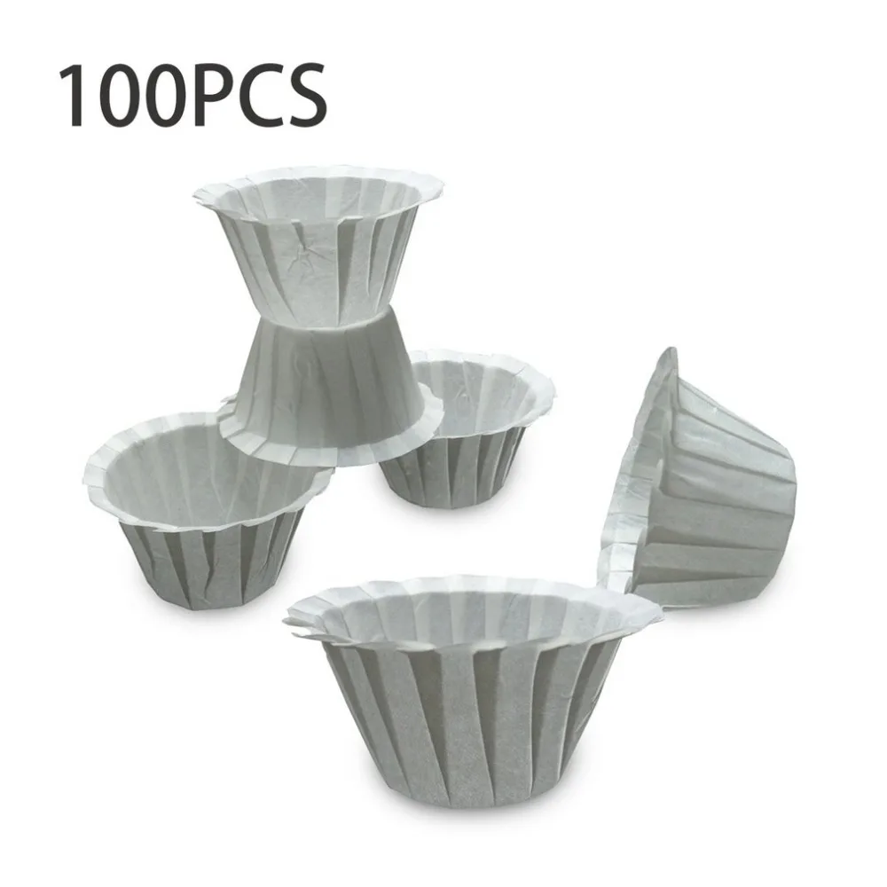

2018 New 100Pcs/Lot Disposable Coffee Filter Paper Cup Coffee Paper Bowl Cups Multifunction Strainer For Coffee Machine Cake