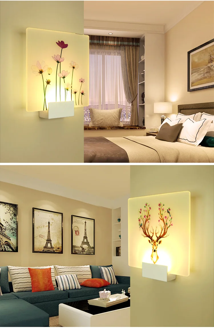 Lâmpada de Parede Corredor da Escada Artpad Romântico Moderno Loveliness Clássico Imagem Cabeceira Quarto Varanda Led Nordic Casa Parede Luz 8 w 17 Luminárias de parede