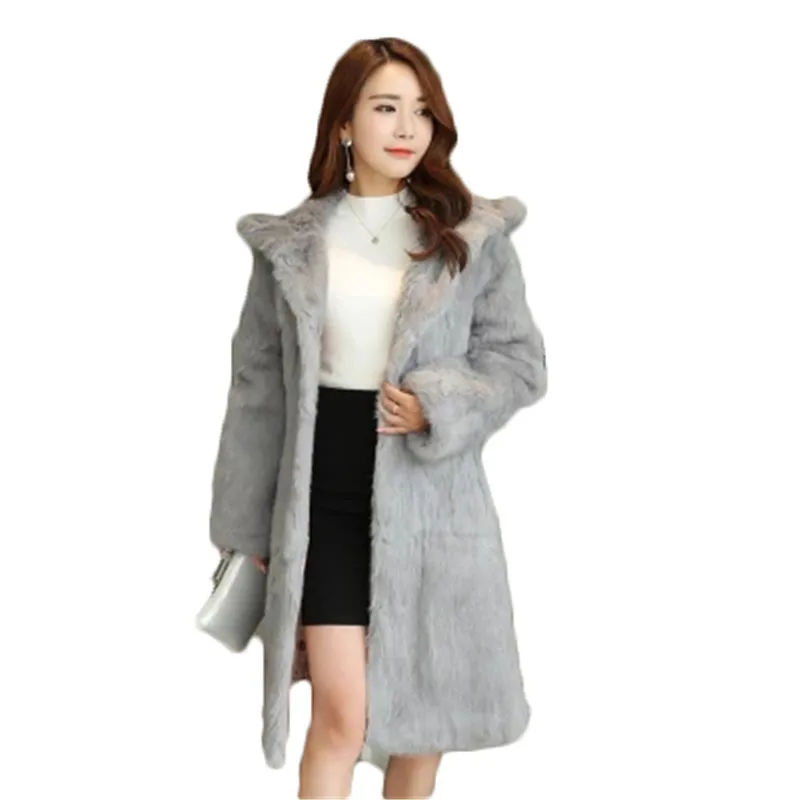 

Loose Fit Hooded Natural Rex Rabbit Fur Coats Outerwear Women Crystal Stone Medium Long Real Fur Jackets 2019 Autumn Winter 577