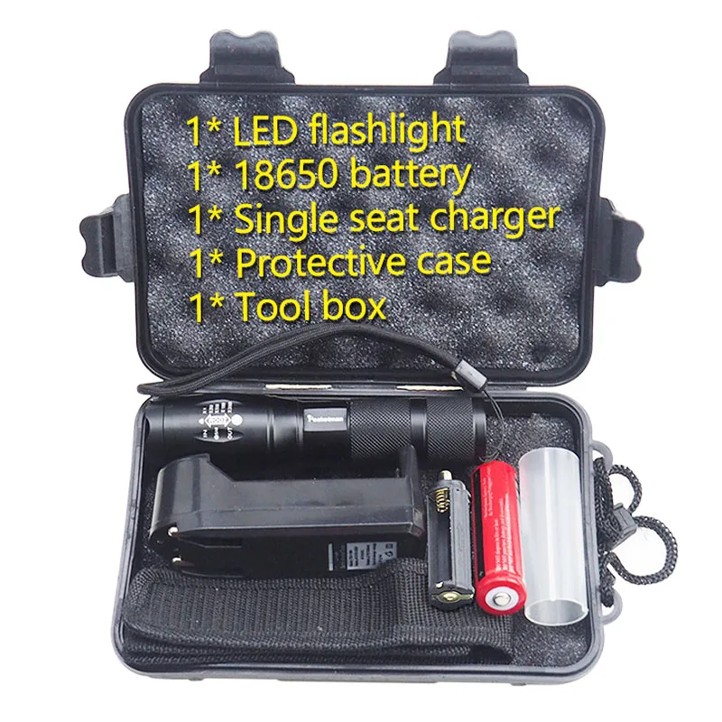 

LED flashlight Tactical Flashlight 5000 Lumens XM-L2 Zoomable 5 Modes aluminum Lanterna LED Torch Flashlights For Camping