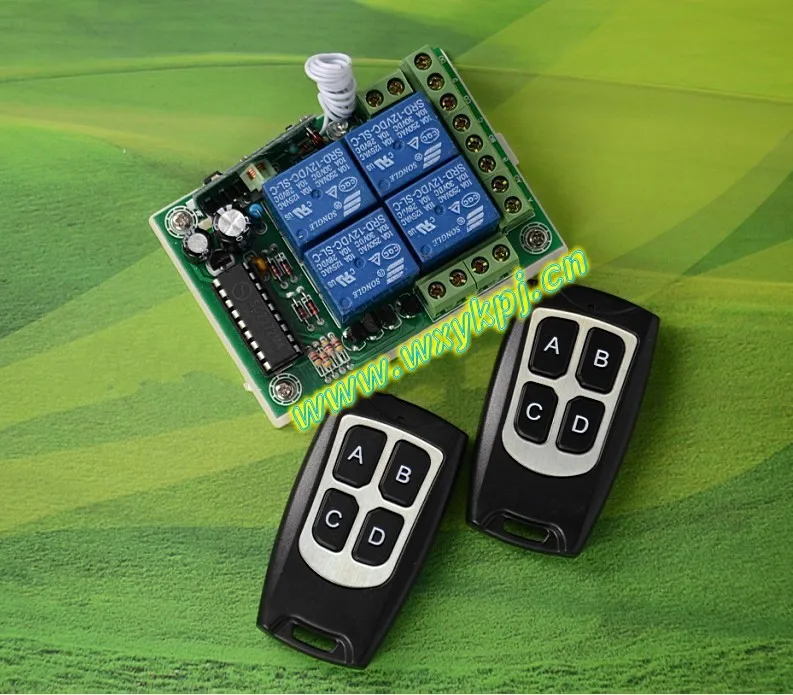 

AC 12V 10A 4CH RF Wireless Remote Control System For Garage Doors /Window / Auto Door Smart home controller /radio receiver