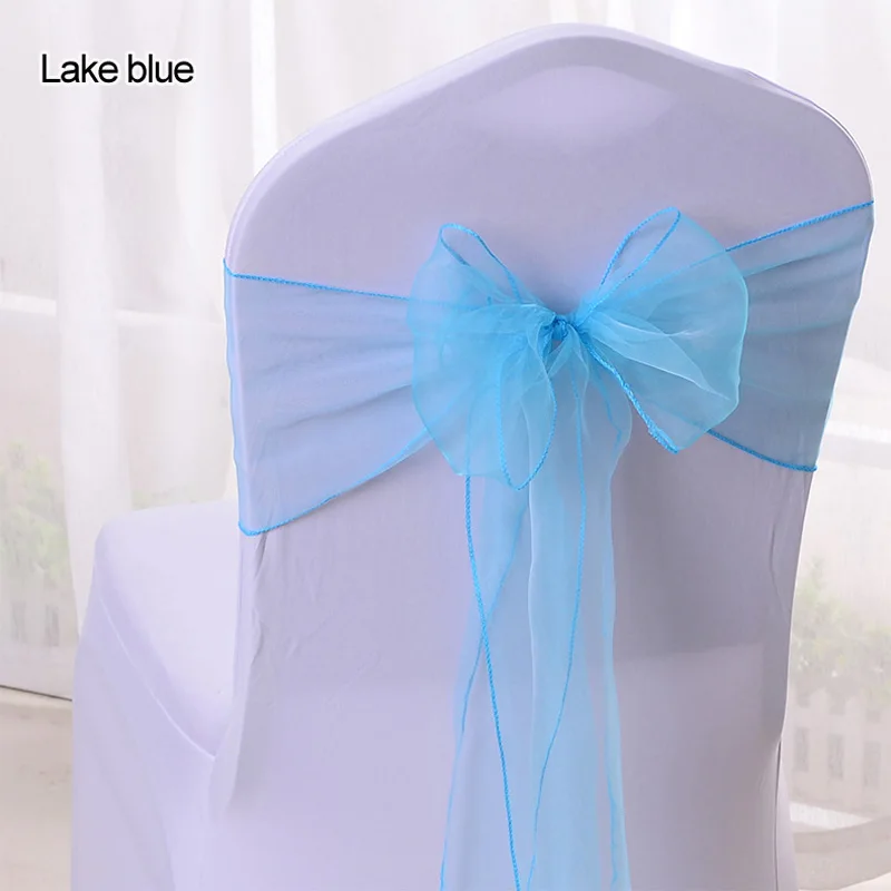 Whole 100pcs Lot Diy Wedding Organza Chair Cover Sash Bands Whole 100pcs Lot Diy Wedding Organza Chair Cover Sash Bands Bowknot Party Birthday Decoration 17 Color In Sashes From Home Garden On