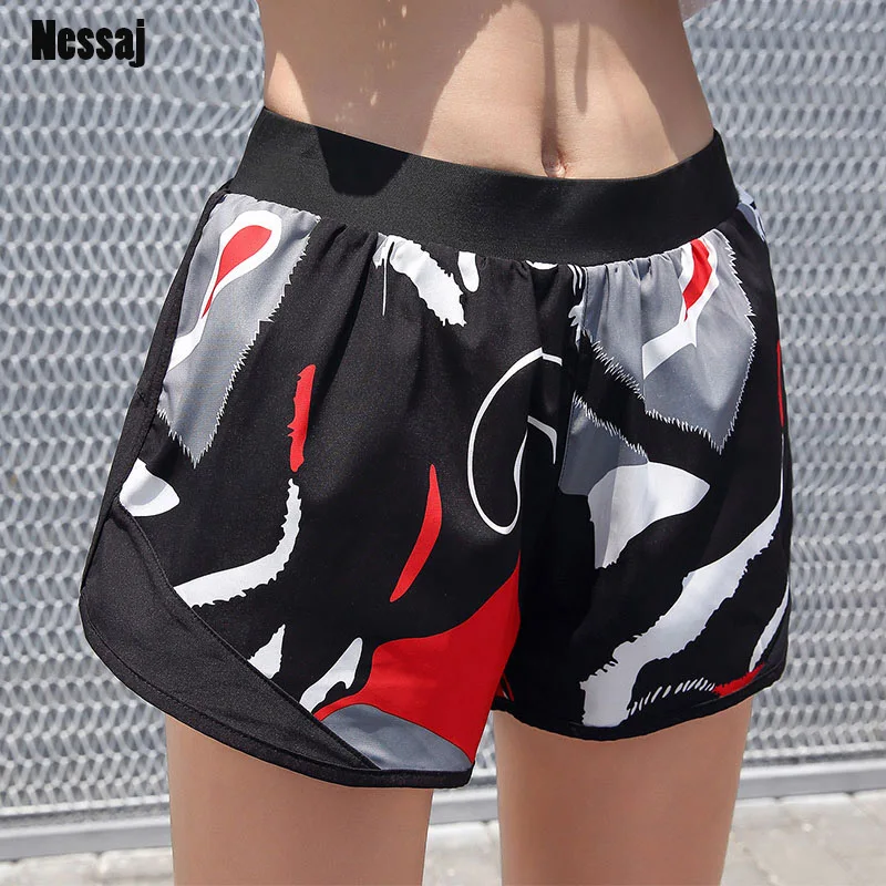 

Nessaj Summer Beach 3D Print Shorts Women Fitness High Waist Slimming Hot Short Femmes Push Up Workout Breathable Casual Shorts