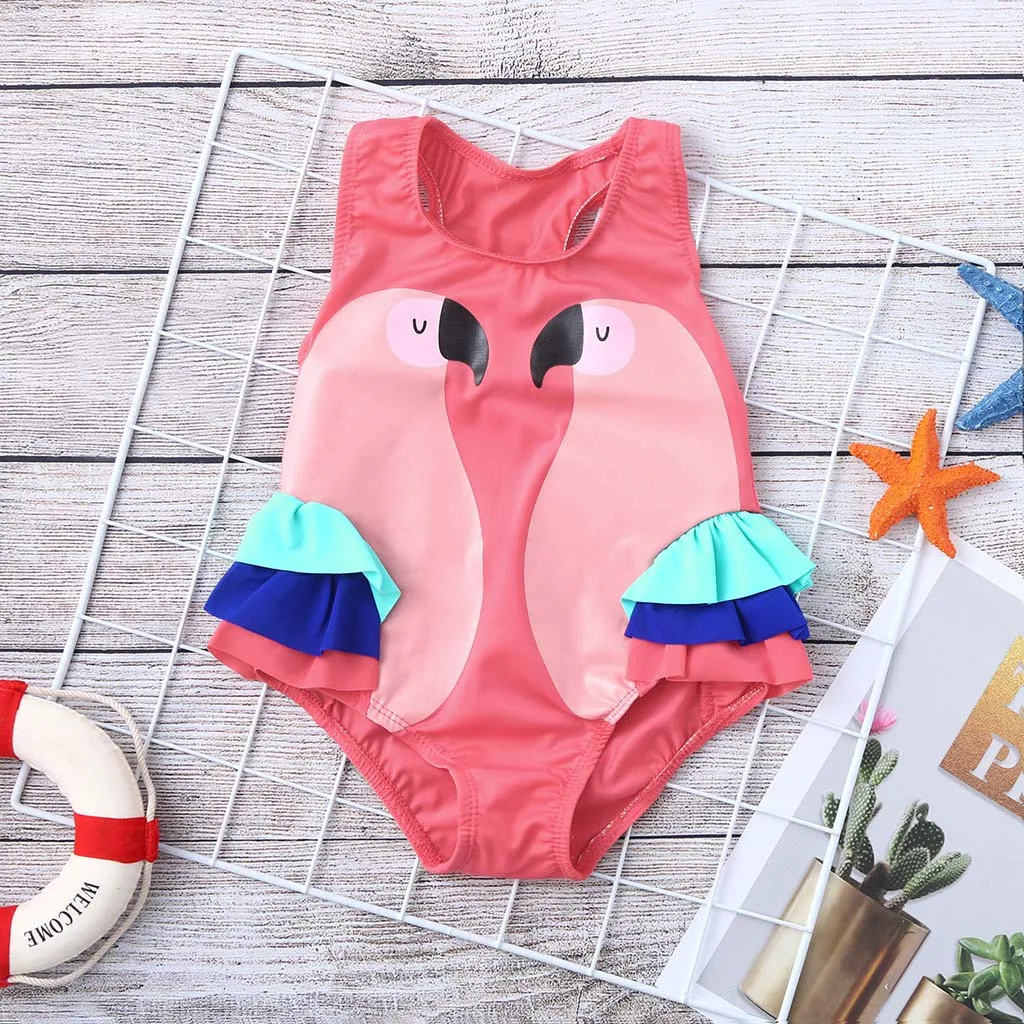 

Telotuny Girls Swimwear Toddler Baby Kids Girl Ruffles Bird Swimwear Swimsuit Beach Romper Clothes Swimming suit#40