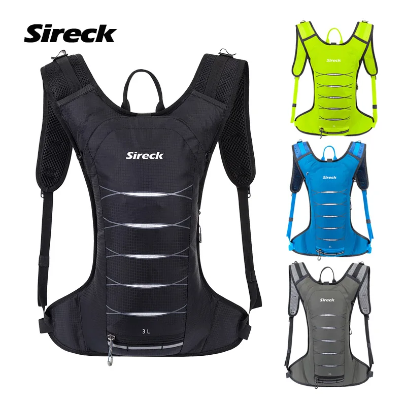 

Sireck 3L Waterproof Nylon Bicycle Bike Bag Ultralight Reflective Breathable Running Sport Cycling Backpack Outdoor Bags Black