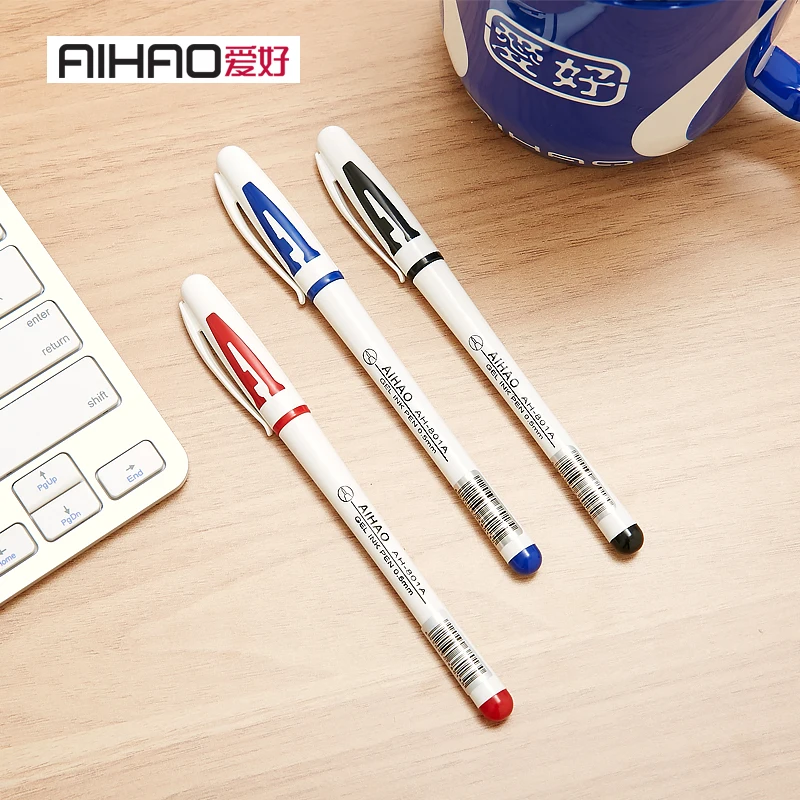 Хит! Известный бренд AIHAO 801A 0 5 мм колпачок гелевая чернильная ручка тест